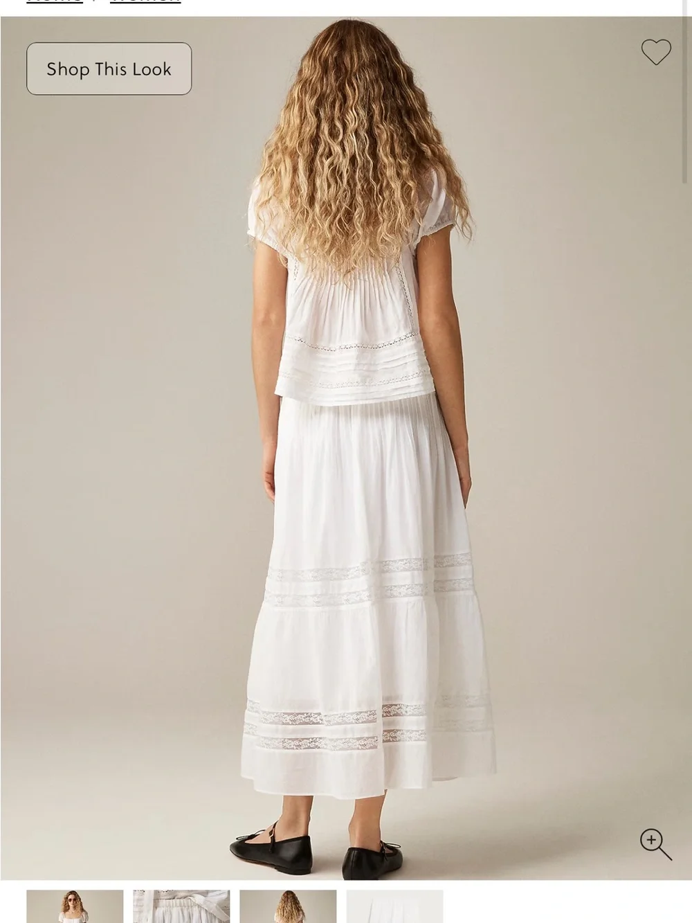 J. Crew Lace-trim pintuck Skirt - Picture 2 of 10
